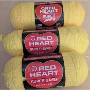 🦃Red Heart 0324 Bright Yellow Yarn Lot
